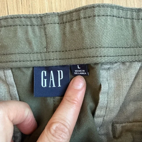 Gap Mens Size Large Olive Green Jogger Chino Pants 100% Cotton Preppy - Picture 4 of 9